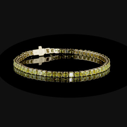 8 CT Yellow Asscher Cut Lab Grown Diamonds Tennis Bracelets