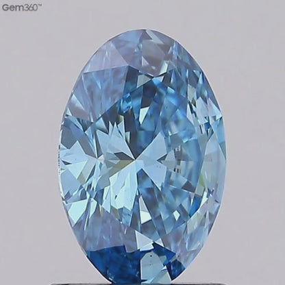 1 CT Oval Blue Lab Grown Diamond For Engagement Ring