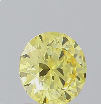 1 CT Round Yellow Lab Grown Diamond For Engagement Ring