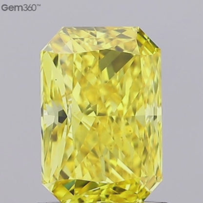 1 CT Radiant Cut Yellow Lab Grown Diamond For Engagement Ring