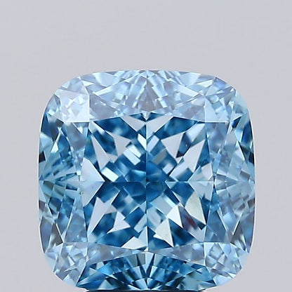 5 CT Fancy Vivid Blue Cushion Lab-Grown Diamond | IGI Certified | Engagement & Anniversary Ring