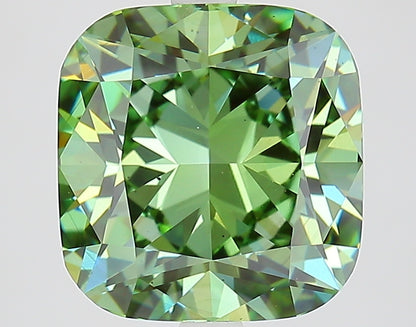 5.27 Ct Cushion Fancy Vivid Green Lab-Grown Diamond | IGI Certified | Engagement Ring | Diamond for Wedding Gift or Anniversary Gift