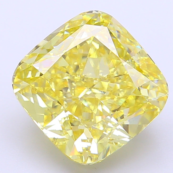5 CT Fancy Intense Yellow Cushion Cut Lab-Grown Diamond | IGI Certified