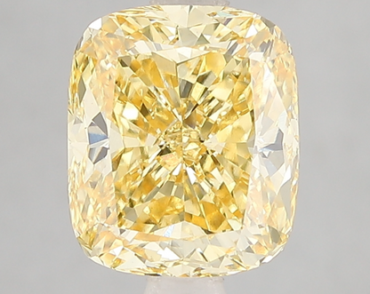 3 Carat Cushion Cut Intense Yellow Lab Grown Diamond For Halo Ring